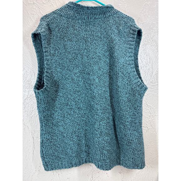 Nomadic Traders Cozy Sweater Vest Button‎ Collar Teal Multi Womens Size XL - Picture 3 of 4